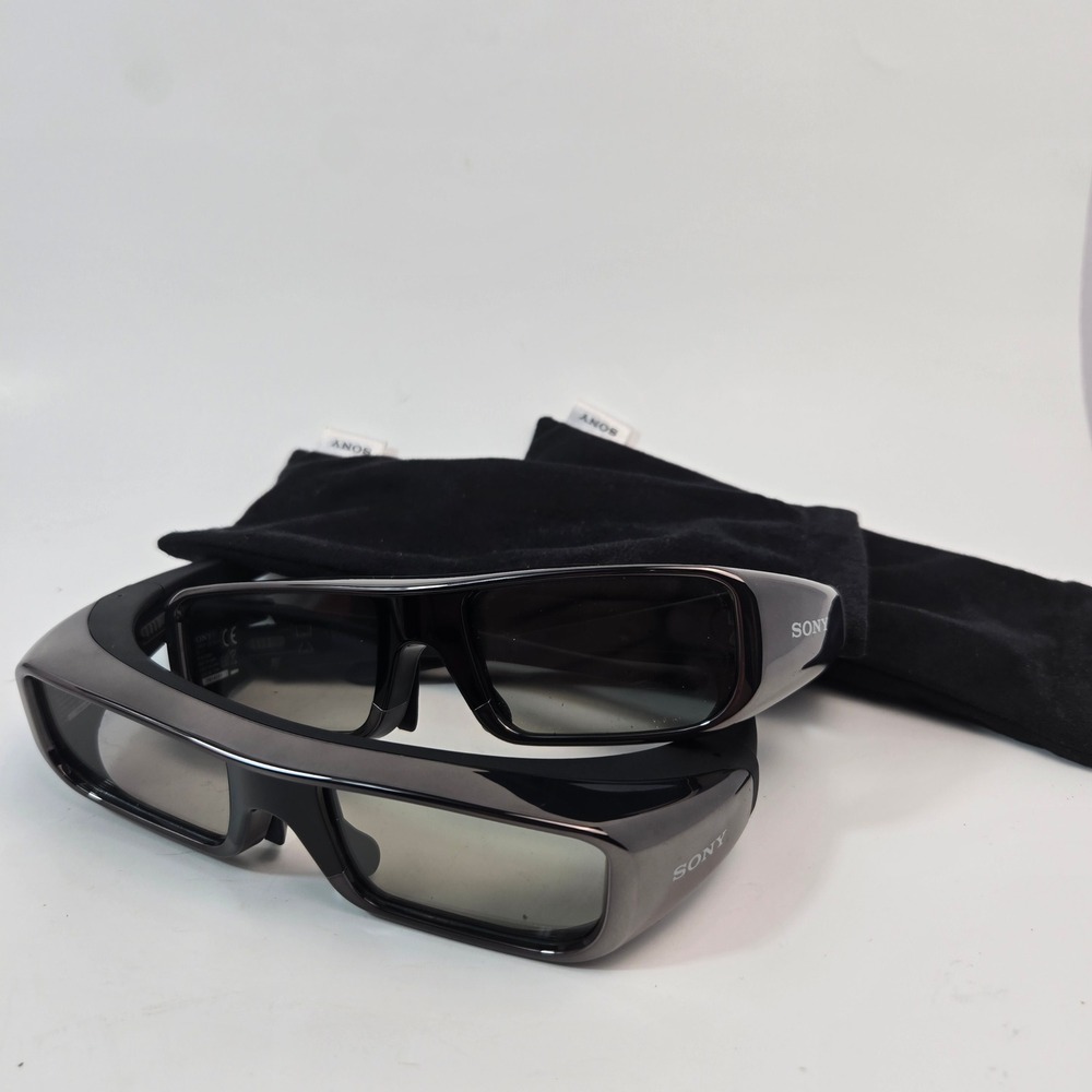 Sony TDG-BR100 Active 3D Glasses Lot of 2 for BRAVIA TV Gunmetal Black